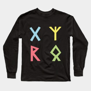 Four Runes in Pastel Colors Long Sleeve T-Shirt